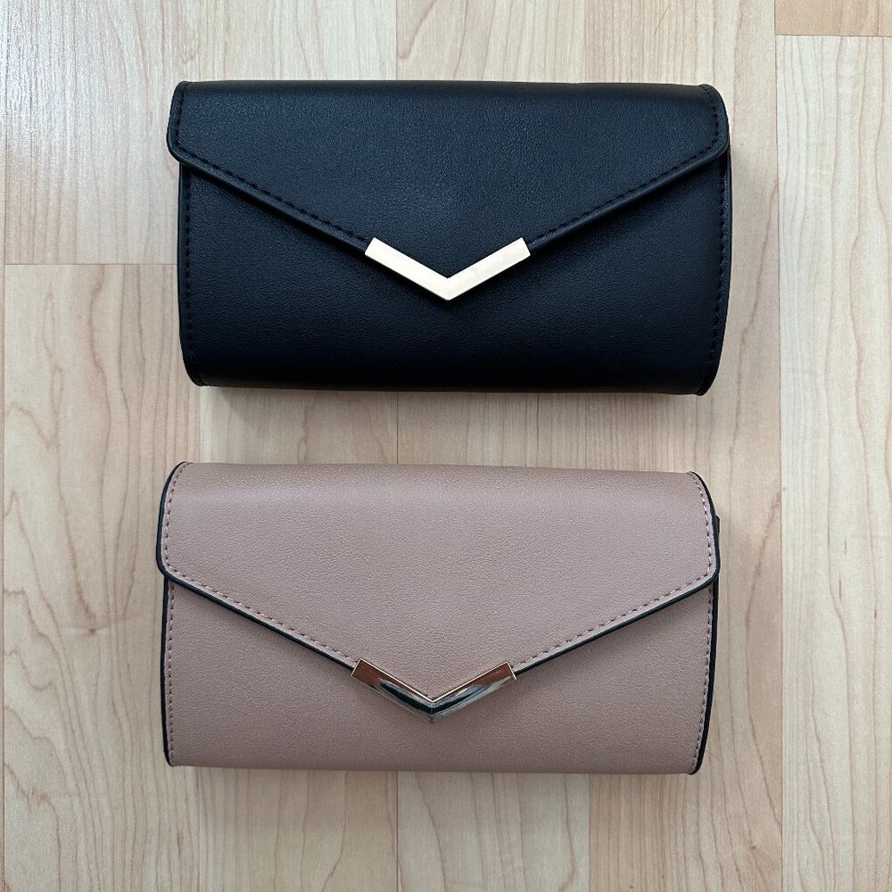 DSW Black & Nude Evening Clutch Crossbody BUNDLE